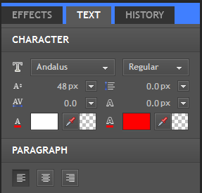 text panel
