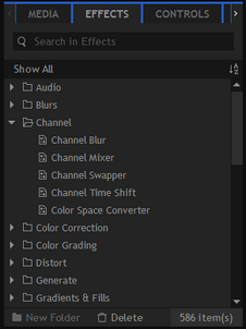 Effects panel