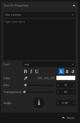 text properties